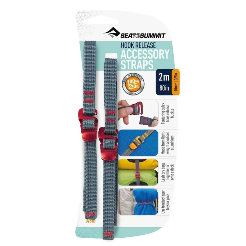 Sea to Summit Accessory Straps with Hook Release 2m 10mm Red