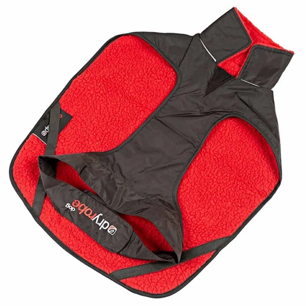 Dryrobe Dog Robe in Black Red
