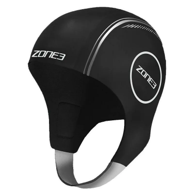  Zone3 Neoprene Swim Cap - Black / Silver 