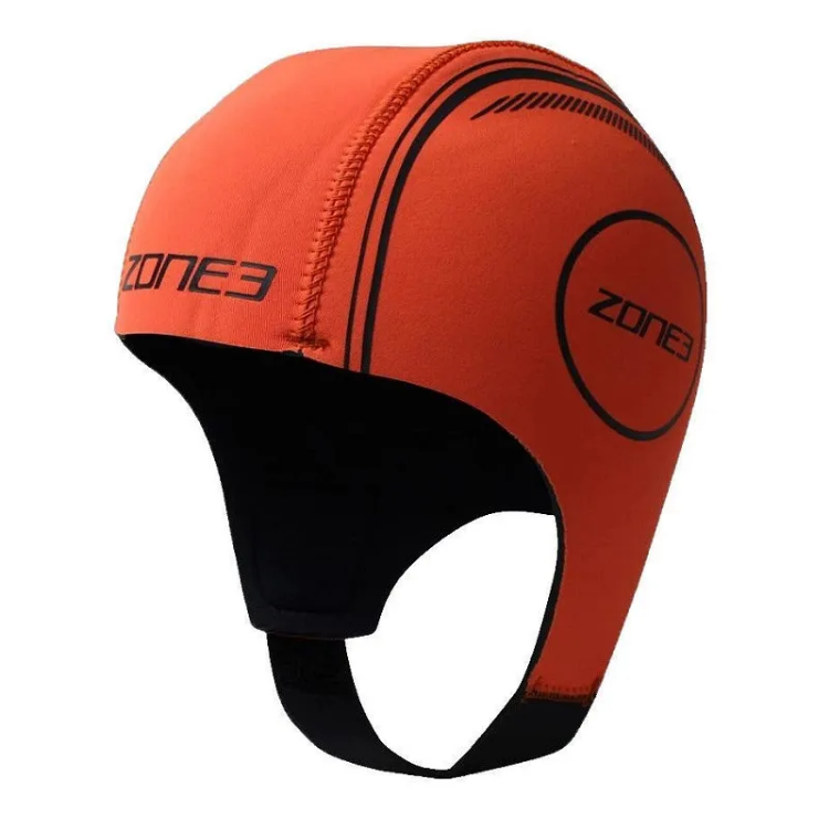  Zone3 Neoprene Swim Cap - Hi-Vis Orange 