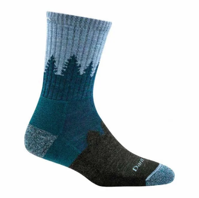 Darn Tough Women's Treeline Micro Crew Midweight Hiking Sock - Blue Darn Tough Women's Treeline Micro Crew Midweight Hiking Sock - Blue