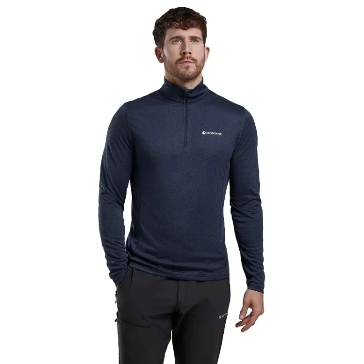 Montane Men's Dart Zip Neck T-Shirt - Eclipse Blue