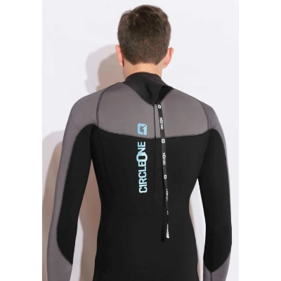 Circle One Mens 5/4mm Winter Wetsuit Icon GBS Back Zip - Black / Grey 