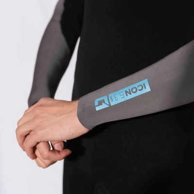 Circle One Mens 5/4mm Winter Wetsuit Icon GBS Back Zip - Black / Grey
