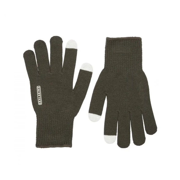 Sealskinz Hanworth - Solo Merino Liner Glove with I-Touch - One Size - Olive