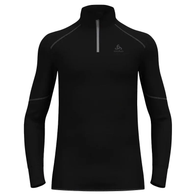 Odlo Men's ACTIVE X-WARM ECO Half-Zip Turtleneck Baselayer Top - Black