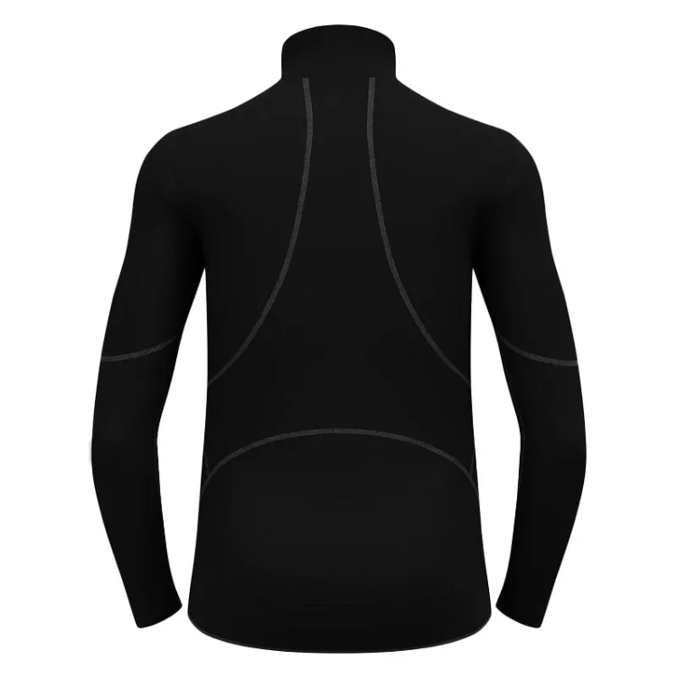 Odlo Men's ACTIVE X-WARM ECO Half-Zip Turtleneck Baselayer Top - Black