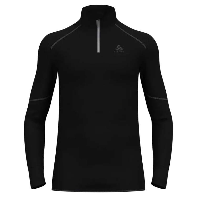 Odlo Men's ACTIVE X-WARM ECO Half-Zip Turtleneck Baselayer Top - Black