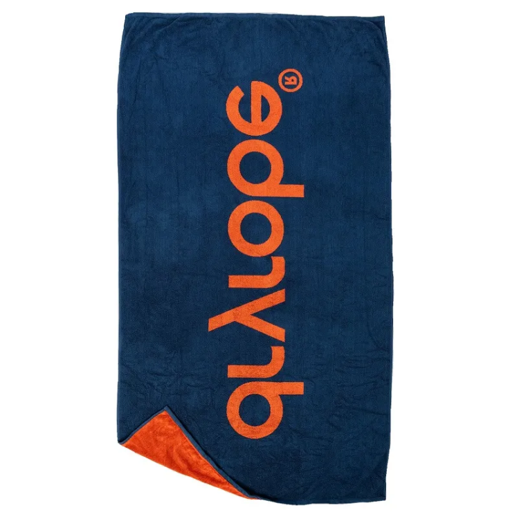 Dryrobe Organic Beach Towel - Orange / Deep Sea Blue