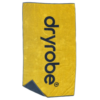 Dryrobe Organic Beach Towel -  Yellow / Charcoal Grey