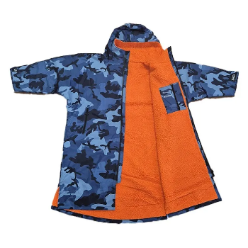 Dryrobe Advance Kid's Long Sleeve - Blue Camo / Orange