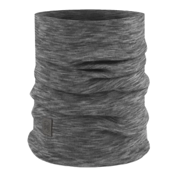 Buff Heavyweight Merino Wool Neckwarmer - Fog Grey Multi Stripes