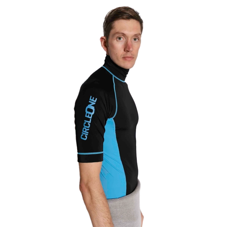 Circle One Mens Short Sleeve Rash Vest - Black / Blue