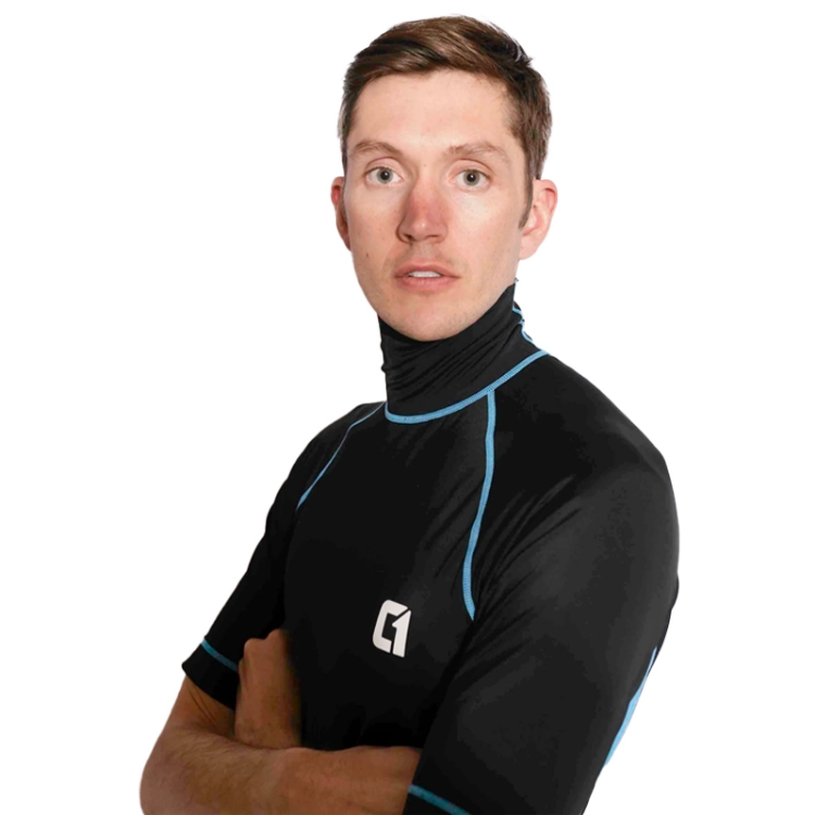 Circle One Mens Short Sleeve Rash Vest - Black / Blue