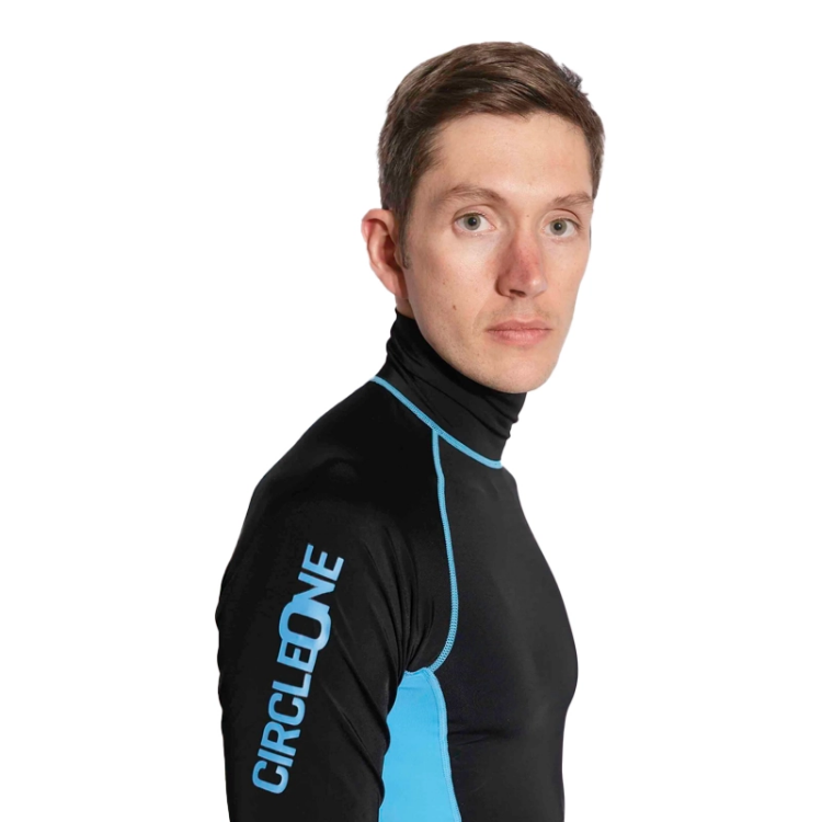 Circle One Mens Short Sleeve Rash Vest - Black / Blue
