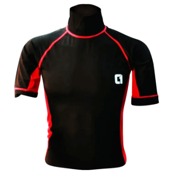 Circle One Mens Short Sleeve Rash Vest - Black / Red