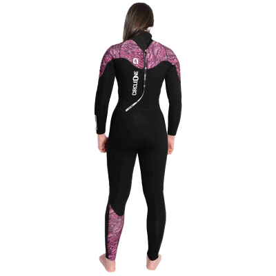 Circle One Womens 5/4mm Winter Wetsuit Kona GBS Back Zip - Black / Magenta