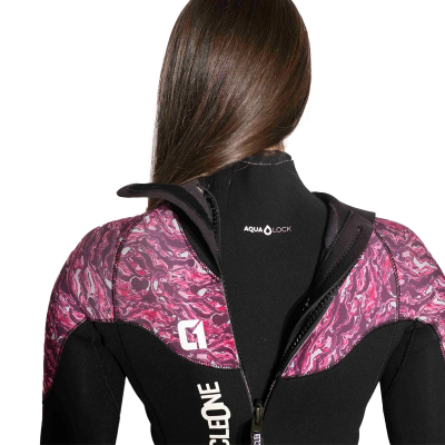 Circle One Womens 5/4mm Winter Wetsuit Kona GBS Back Zip - Black / Magenta