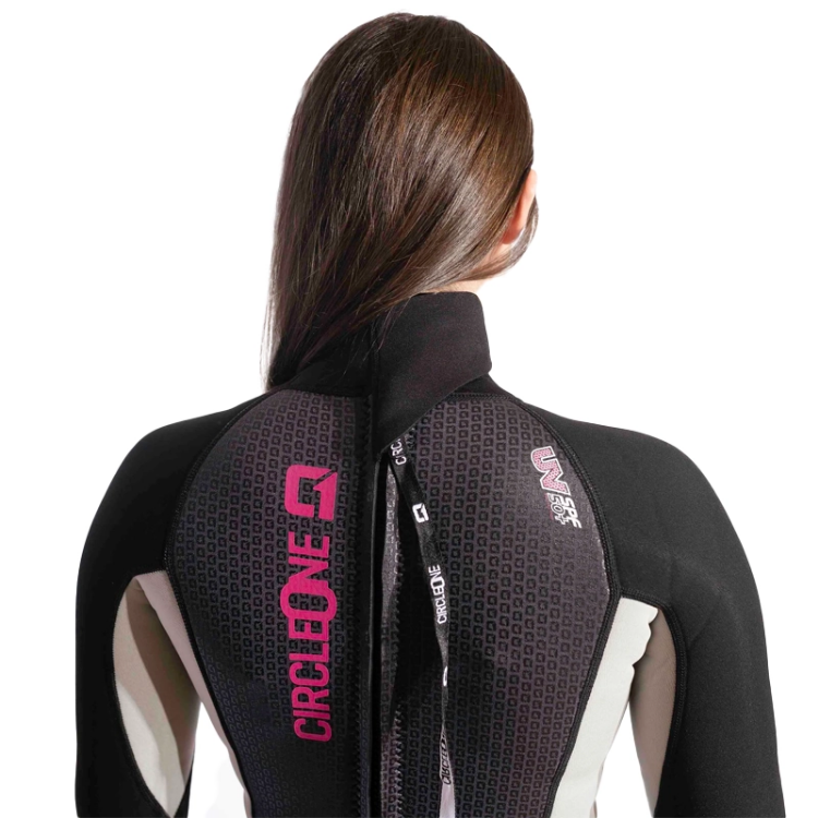Womens 3/2mm Summer Wetsuit Faze Full Length - Grey / Magenta