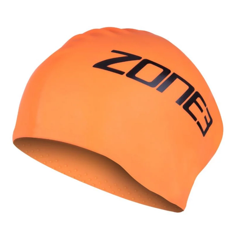 Zone3 Long Hair Silicone Swim Cap - Hi-Vis Orange