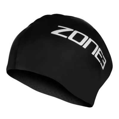 Zone3 Long Hair Silicone Swim Cap - Hi-Vis Orange - Black m Cap