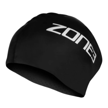 Zone3 Long Hair Silicone Swim Cap - Black
