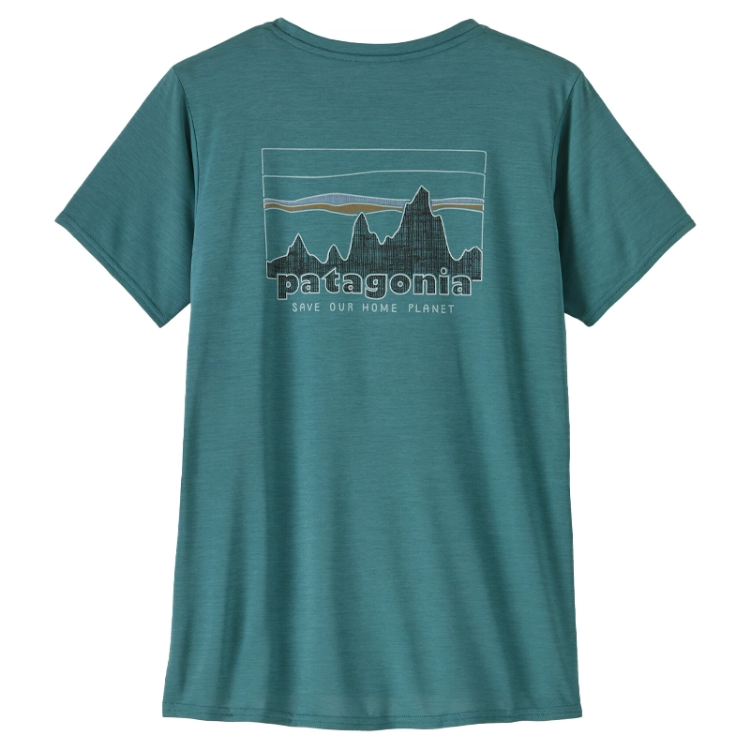 Patagonia Women's Capilene Cool Daily Graphic Shirt - '73 Skyline: Wetland Blue X-Dye