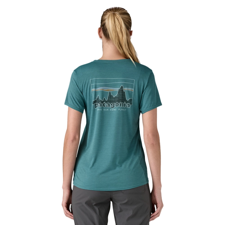 Patagonia Women's Capilene Cool Daily Graphic Shirt - '73 Skyline: Wetland Blue X-Dye