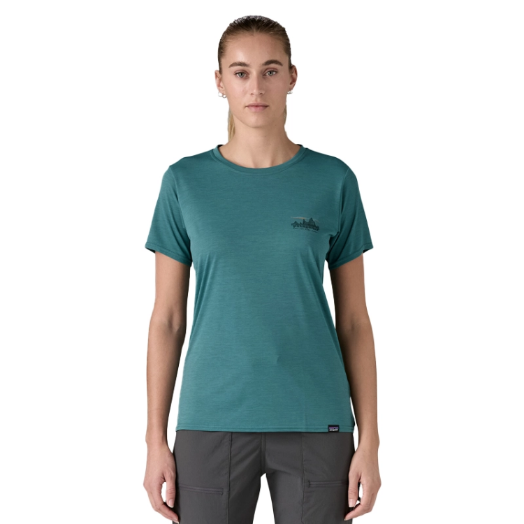 Patagonia Women's Capilene Cool Daily Graphic Shirt - '73 Skyline: Wetland Blue X-Dye