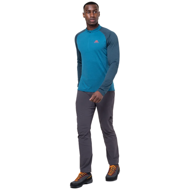 Mountain Equipment Nava LS Men's Zip T - Mykonos / Majolica