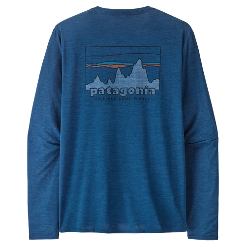 Patagonia Men's Long-Sleeved Capilene Cool Daily Graphic Shirt - '73 Skyline: Clement Blue X-Dye
