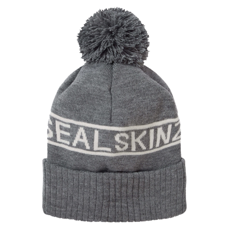 Sealskinz Heacham - Waterproof Cold Weather Icon Bobble Hat - Dark Grey / Cream