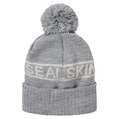 Sealskinz Heacham - Waterproof Cold Weather Icon Bobble Hat - Grey / Cream