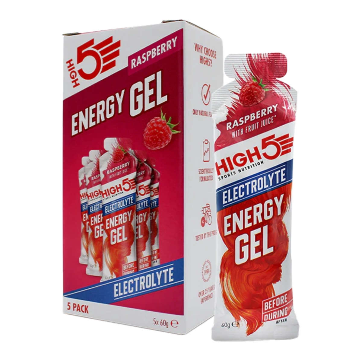High 5 Electrolyte Energy Gel 60g - Raspberry