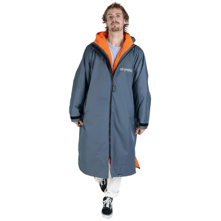 Dryrobe Advance Long Sleeve - Charcoal Grey / Orange
