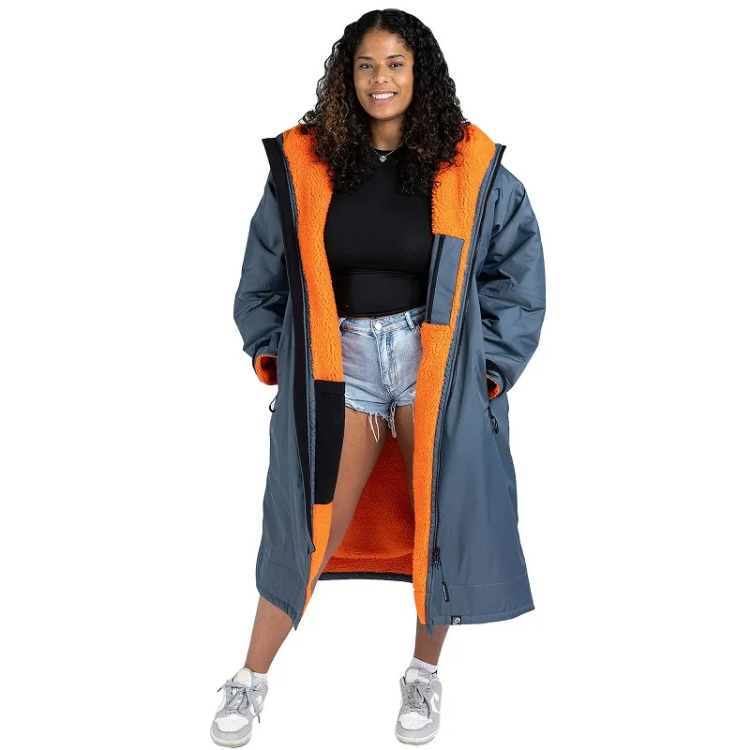 Dryrobe Advance Long Sleeve - Charcoal Grey / Orange