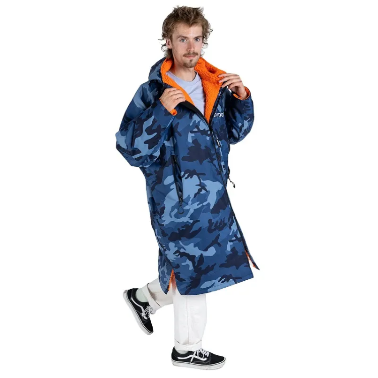 Dryrobe Advance Long Sleeve - Blue Camo / Orange