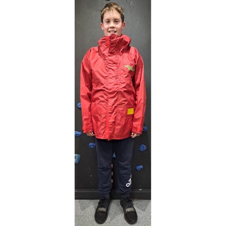 Meet Jacob, he is wearing the Up and Under Centre Jacket Adult Extra Small - See Sizing Notes in RED for more info!!