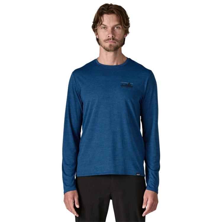 Patagonia Men's Long-Sleeved Capilene Cool Daily Graphic Shirt - '73 Skyline - '73 Skyline: Clement Blue X-Dye