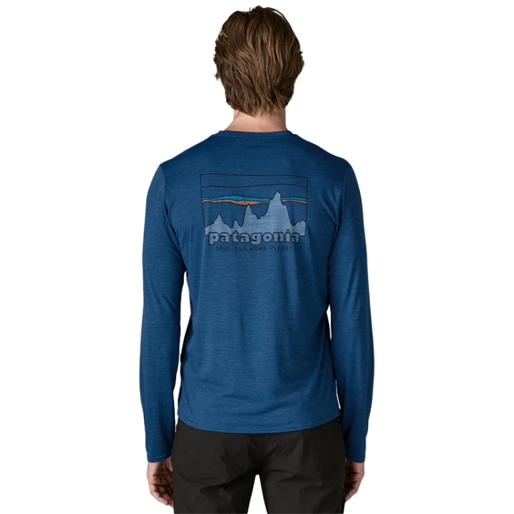 Patagonia Men's Long-Sleeved Capilene Cool Daily Graphic Shirt - '73 Skyline - '73 Skyline: Clement Blue X-Dye