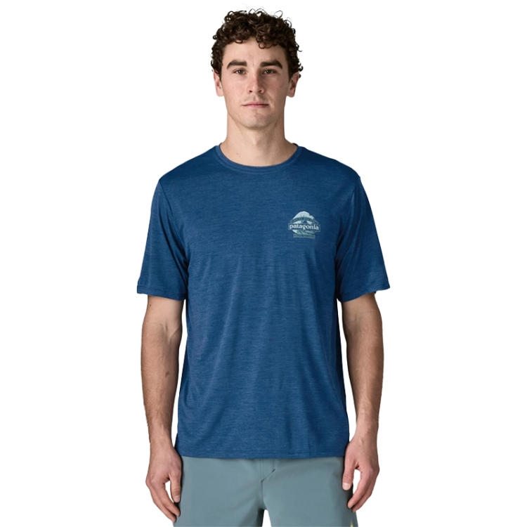 Patagonia Men's Capilene Cool Daily Graphic Shirt - Great Waves - Clement Blue - Light Clement Blue X-Dye