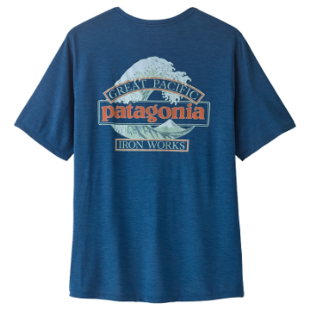 Patagonia Men's Capilene Cool Daily Graphic Shirt - Great Waves - Clement Blue - Light Clement Blue X-Dye