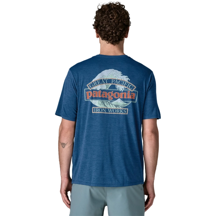 Patagonia Men's Capilene Cool Daily Graphic Shirt - Great Waves - Clement Blue - Light Clement Blue X-Dye