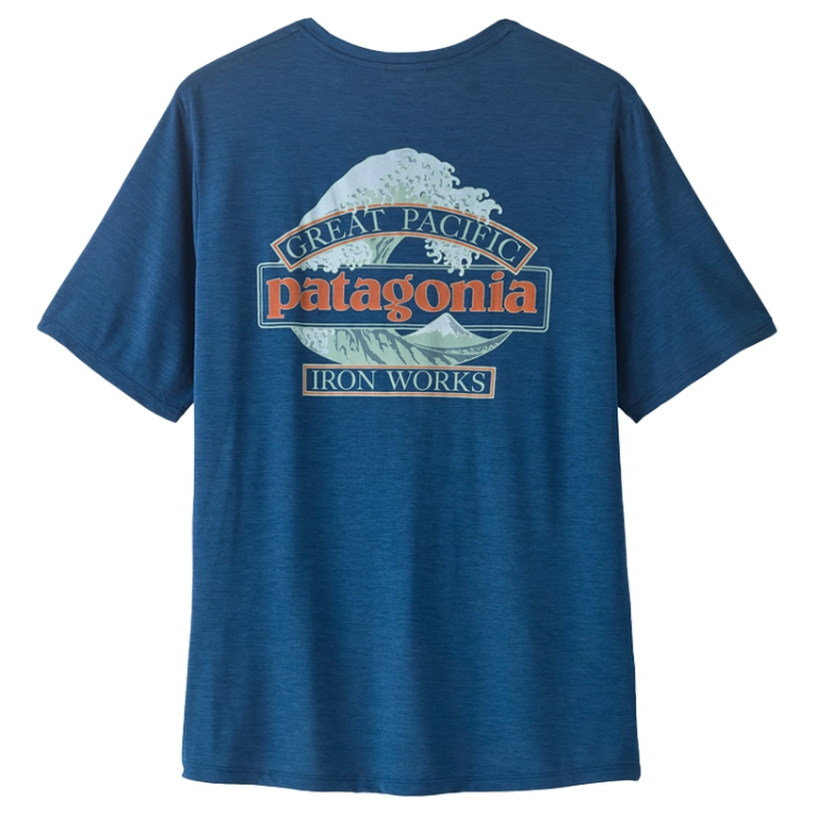 Patagonia Men's Capilene Cool Daily Graphic Shirt - Great Waves - Clement Blue - Light Clement Blue X-Dye