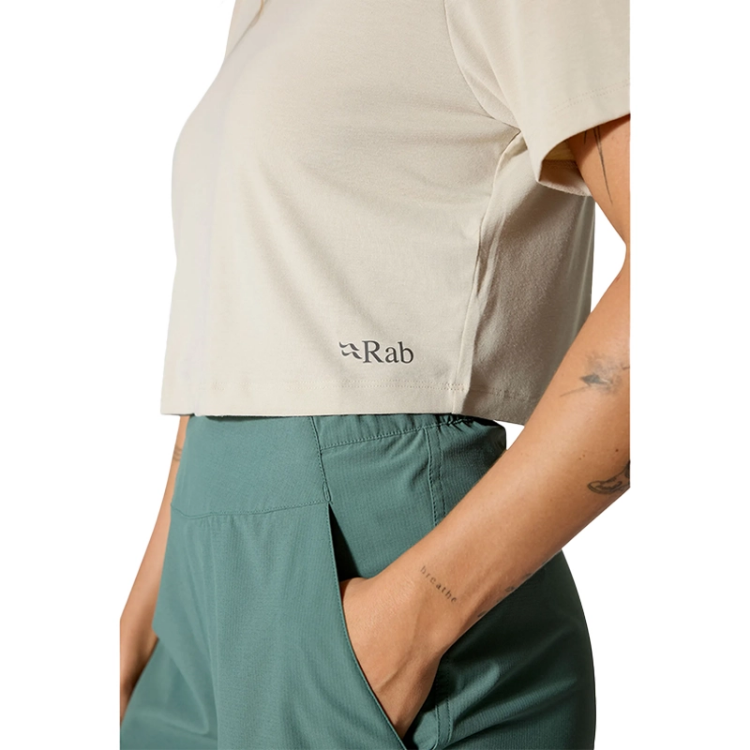 Rab Women's Rivelin Crop Tee - Pebble