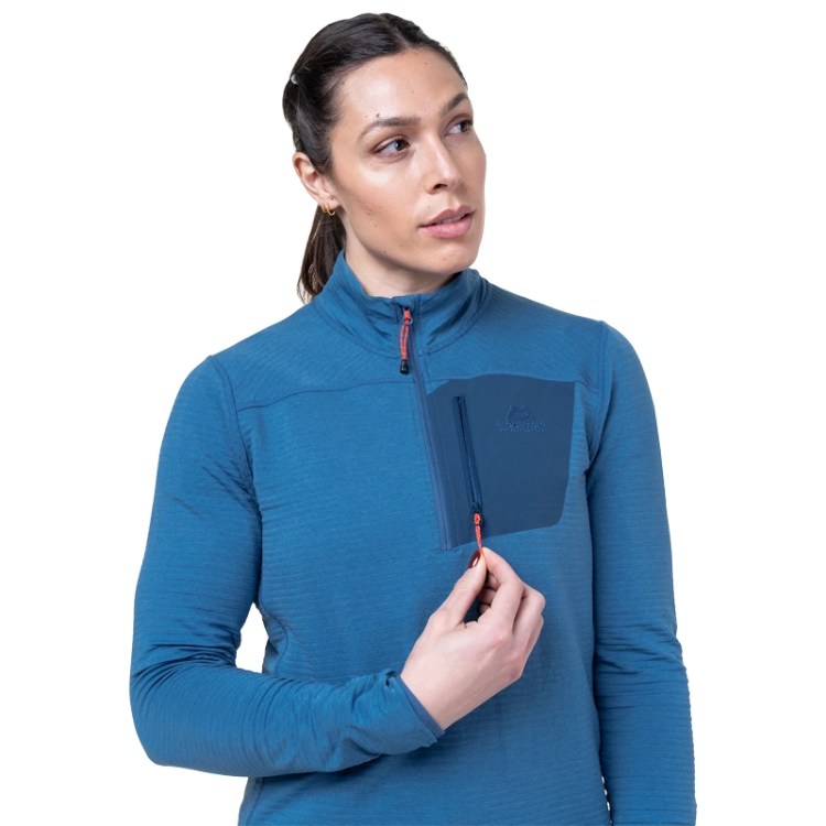 Mountain Equipment Lumiko Women's Zip T - Stellar / Majolica