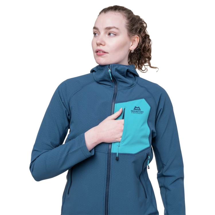 Mountain Equipment Arrow Hooded Women's Jacket - Topaz / Dusk