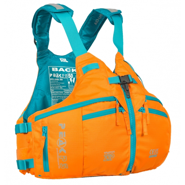 Peak PS Wraptor Zip Women's PFD - Orange / Blue
