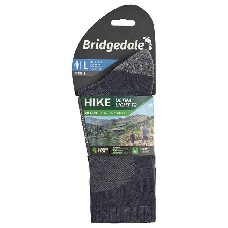 Bridgedale Men's Hike Ultra Light Merino Performance Crew - Navy