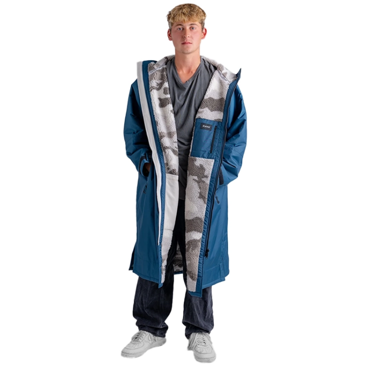 Dryrobe Advance Long Sleeve - Deep Sea Blue / Sand Camo